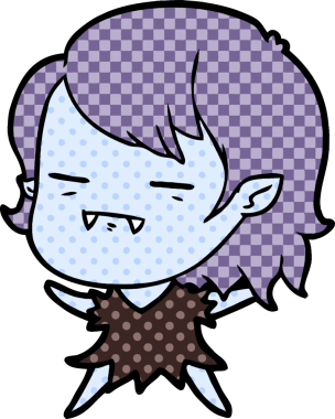 Bir insan tarafından çizilmiş ölümsüz vampir kız çizgi filmi.