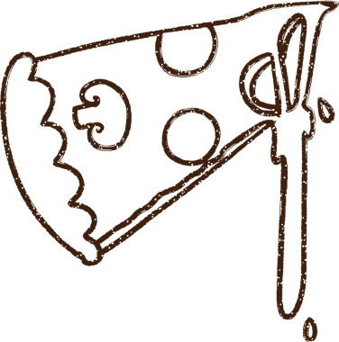 Bir insan tarafından çizilmiş Pizza Kömürü