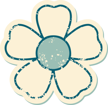 Bir insan tarafından çizilmiş bir çiçeğin sembolik dövmesi.