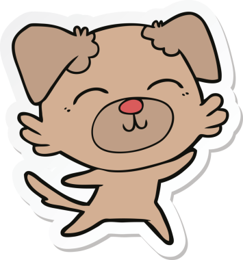 Bir insan tarafından çizilmiş bir köpeğin çıkartması.