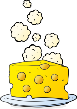 Bir insan tarafından çizilmiş serbest çizim çizgi film peyniri.