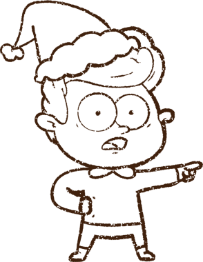 Bir insan tarafından çizilen Noel Çocuğu Kömür Çizimi