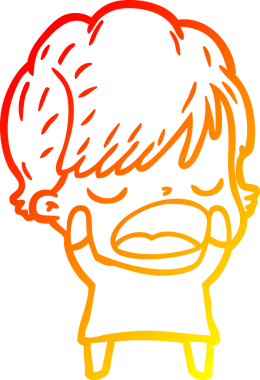 Bir insan tarafından çizilmiş bir karikatür kadın çizimi.