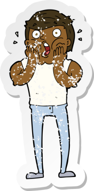 Bir insan tarafından çizilmiş, karikatür soluk soluğa bir adamın gerilemiş çıkartması.