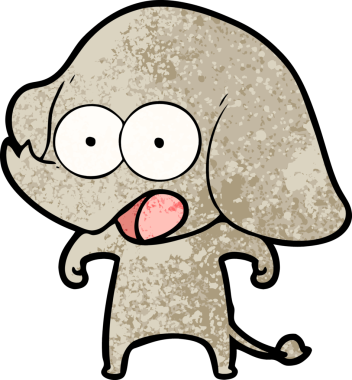 Bir insan tarafından çizilmiş şirin bir fil.