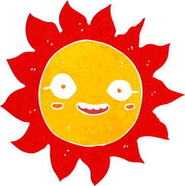 bir insan tarafından çizilmiş mutlu güneş çizgi filmi