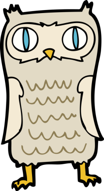 bir insan tarafından çizilmiş bir baykuş.