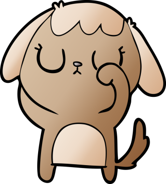 Bir insan tarafından çizilmiş şirin bir çizgi film köpeği.