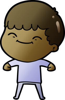 Bir insan tarafından çizilmiş mutlu çocuk çizgi filmi.