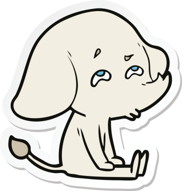 Bir insan tarafından çizilmiş karikatür filinin çıkartması.