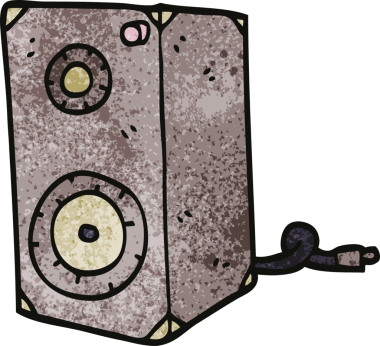 karikatür hoparlörü bir insan tarafından çizilmiş.