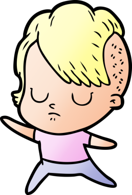 Bir insan tarafından çizilmiş karikatür kadın.