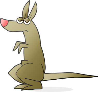 Bir insan tarafından çizilmiş serbest çizim kanguru.