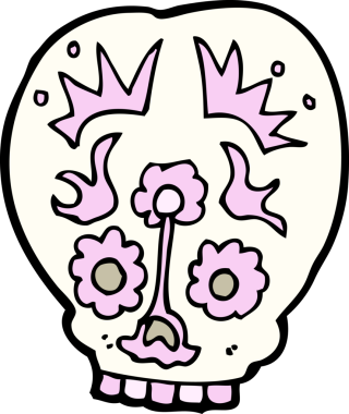 bir insan tarafından çizilmiş şeker kafatası