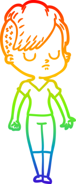 gökkuşağı gradyan çizimi bir insan tarafından çizilmiş bir karikatür kadın