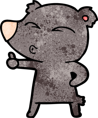 bir insan tarafından çizilmiş bir karikatür ıslık ayısı