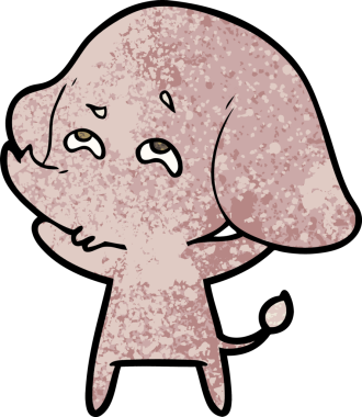 Bir insan tarafından çizilmiş karikatür fili