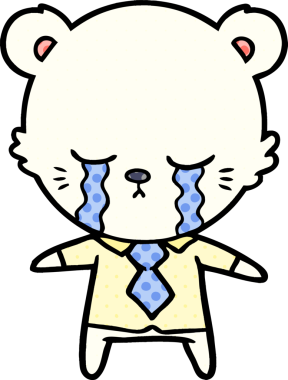 Ağlayan kutup ayısı bir insan tarafından çizilmiş.