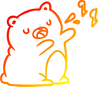 Bir ayının insan tarafından çizilmiş bir şarkıyı söylediği sıcak bir çizgi.