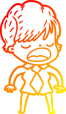 Bir insan tarafından çizilmiş bir karikatür kadın çizimi.