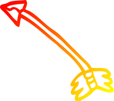 Bir insan tarafından çizilmiş ilkel bir okun sıcak çizgi çizimi