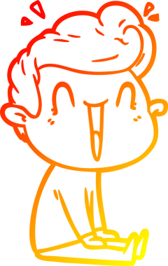 Bir insan tarafından çizilmiş, heyecanlı bir çizgi film çizimi.