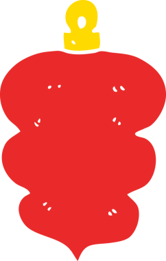 Bir insan tarafından çizilmiş düz renk karikatür Noel süsleri