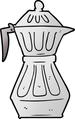 Bir insan tarafından çizilmiş bir espresso kabı.