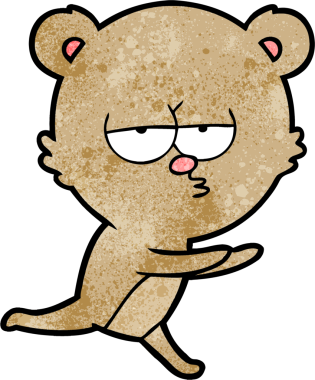 Bir insan tarafından çizilmiş sıkılmış ayı çizgi filmi