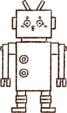 Robot Kömür Bir insan tarafından çizilmiş