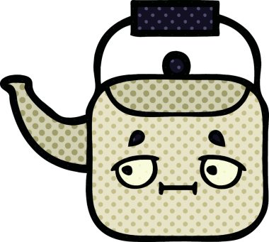 Bir insan tarafından çizilmiş bir çaydanlık çizgi filmi.