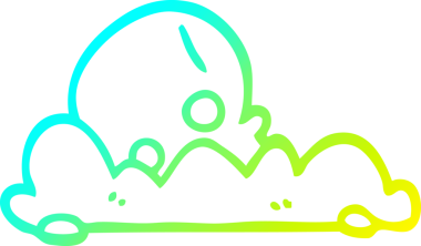 Bir insan tarafından çizilmiş toprakta bir karikatür kafatası çizimi