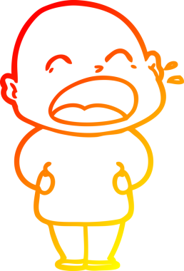 Bir insan tarafından çizilmiş kel adam diye bağıran çizgi film çizimi.