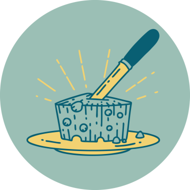 Bir insan tarafından çizilmiş bir tabak peynirin ikonu