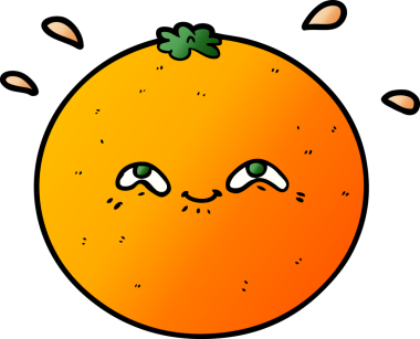 Bir insan tarafından çizilmiş turuncu çizgi film.