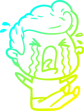 Bir insan tarafından çizilmiş ağlayan bir karikatür çizimi.