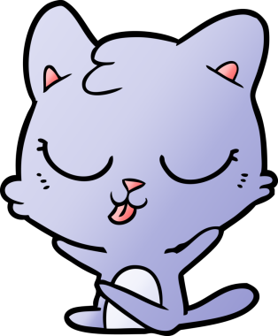 Bir insan tarafından çizilmiş çizgi film kedisi.