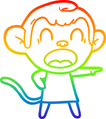 Bir insan tarafından çizilmiş bağıran çizgi film maymunu çizimi