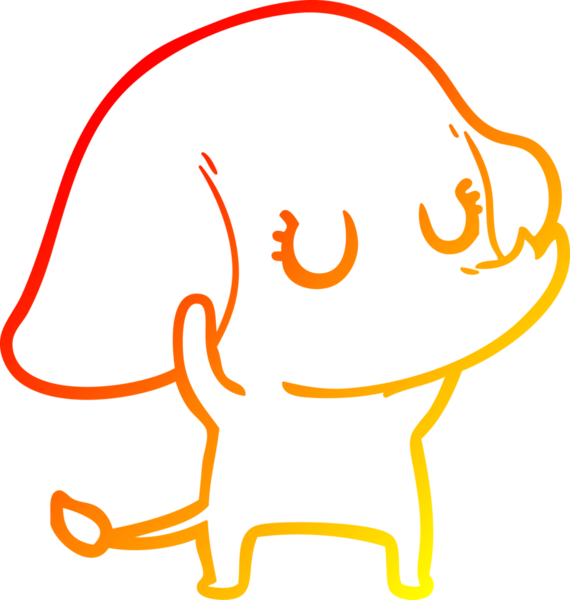 Bir insan tarafından çizilmiş şirin bir fil çizimi.