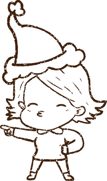 Bir insan tarafından çizilen neşeli kadın kömürü.