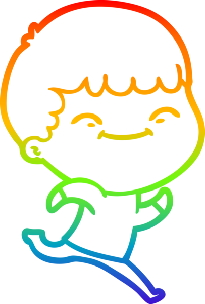 gökkuşağı gradyan çizgi çizimi bir insan tarafından çizilmiş mutlu bir çocuk