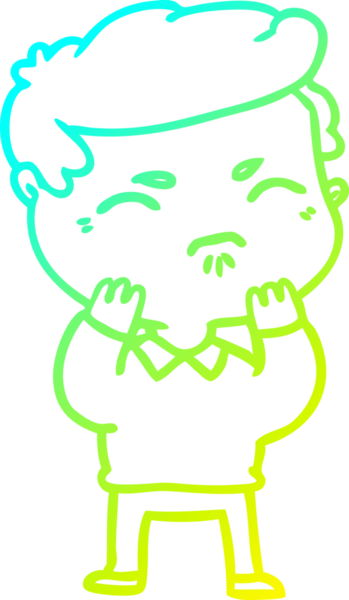 Bir insan tarafından çizilmiş bir çizgi filmin soğuk gradyan çizimi.