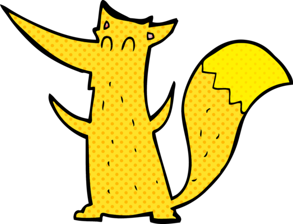 bir insan tarafından çizilmiş tilki çizgi filmi