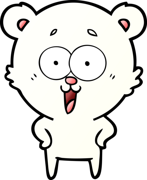 Bir insan tarafından çizilmiş mutlu kutup ayısı karikatürü