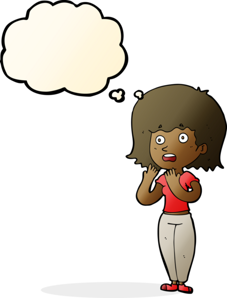 Bir insan tarafından çizilmiş düşünce balonlu bir karikatür.