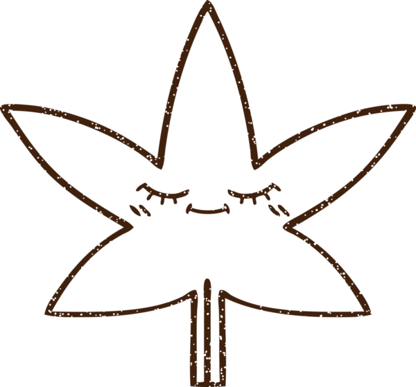 Bir insan tarafından çizilen sonbahar Yaprak Kömürü Çizimi