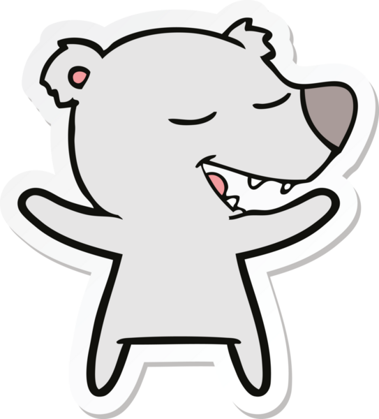 Bir insan tarafından çizilmiş çizgi film ayısının çıkartması.