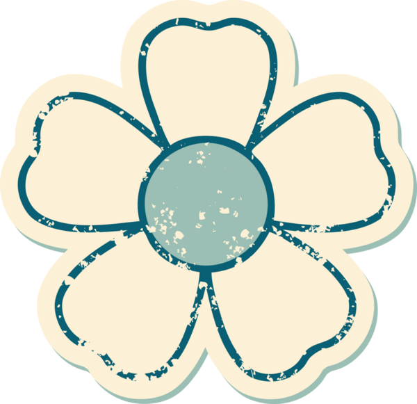 Bir insan tarafından çizilmiş bir çiçeğin sembolik dövmesi.