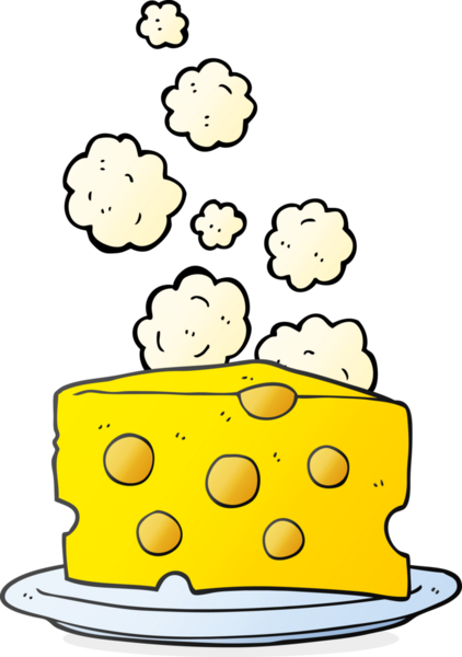 Bir insan tarafından çizilmiş serbest çizim çizgi film peyniri.