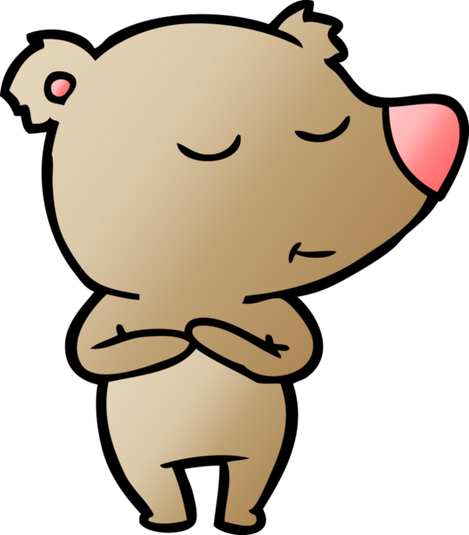 Bir insan tarafından çizilmiş mutlu çizgi film ayısı.